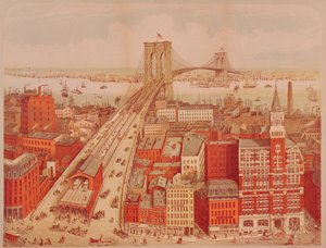 ブルックリン橋、1883年頃 作： R. Schwarz